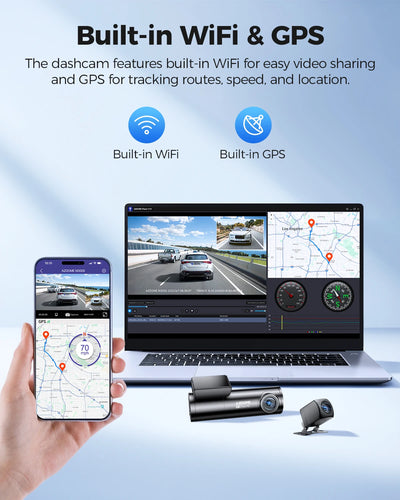 Dashcam AZDOME M300S 4K Avant Arrière GPS WiFi