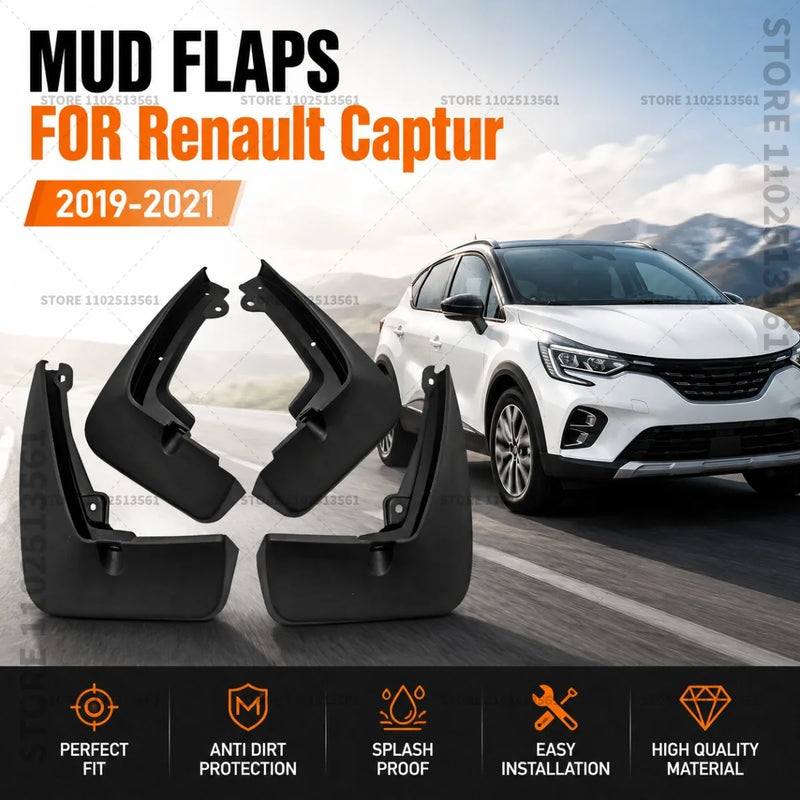 Garde-Boue Renault Captur 2019-2021 Jeu de 4 Bavettes Avant et Arrière Anti-Éclaboussures