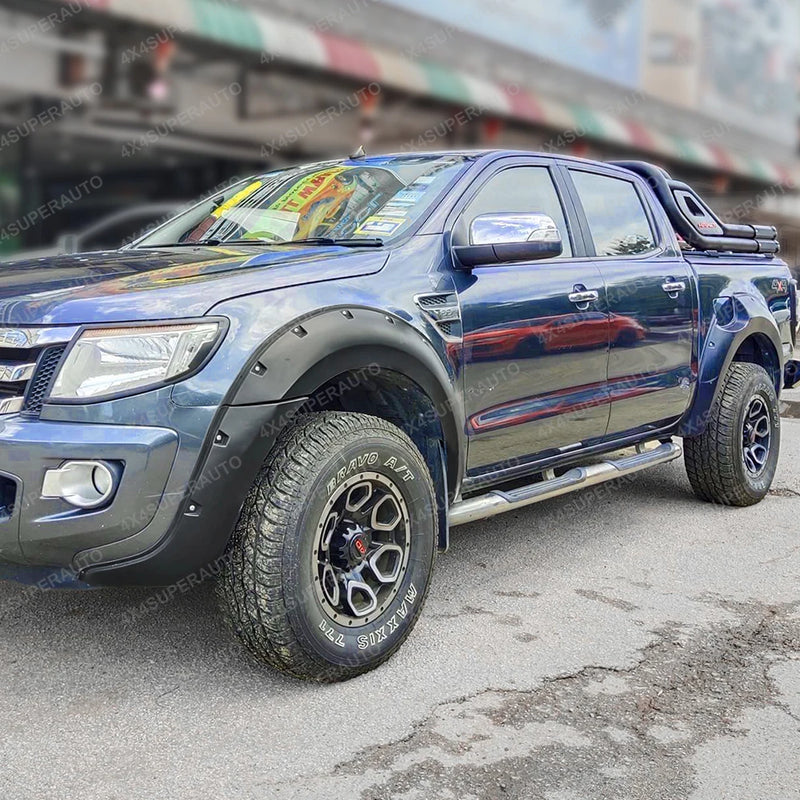 Élargisseurs d'Ailes Ford Ranger T6 T7 2012-2018 Style Poche 9 Pouces Noir Mat, Jeu de 6 Pièces
