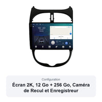 Autoradio CarPlay Peugeot 206 et 206 CC 1998-2012 Écran 9 Pouces