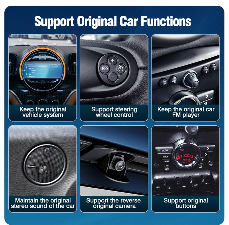 Boîtier CarPlay Sans Fil Android Auto Mini Cooper R55 R56 R57 R58 R60 R61 F54 F55 F56 Clubman Countryman