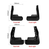 Garde-Boue Peugeot 308 I T7 2007-2013 Jeu de 4 Bavettes Avant et Arrière Noires