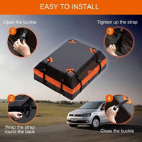 Sac de Toit Voiture Étanche 600D 112x87x44 cm Coffre Souple Sans Galerie