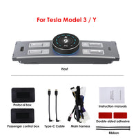 Bouton de Console Centrale LCD Tesla Model 3 Highland Y Juniper — vue de trois quarts