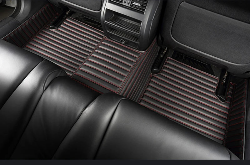 Tapis de Sol Cuir PU Rayé 5D Sur Mesure Volvo XC40 V60 V90 2016-2023 5 Places ou 1 Pièce