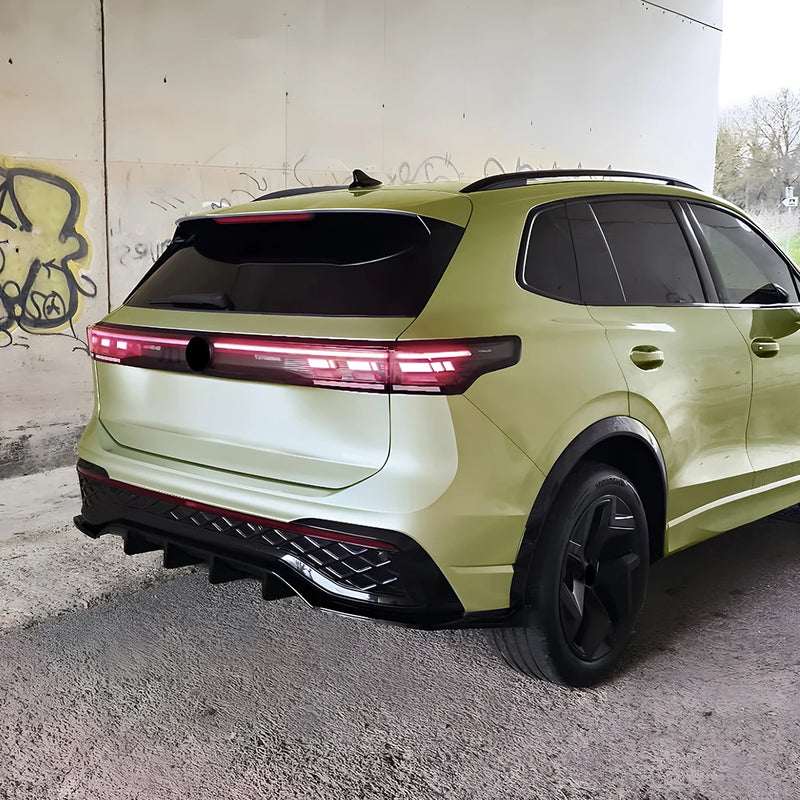 Diffuseur de Pare-Chocs Arrière Volkswagen Tiguan MK3 R-Line 2024-2025 Noir Brillant ou Aspect Carbone