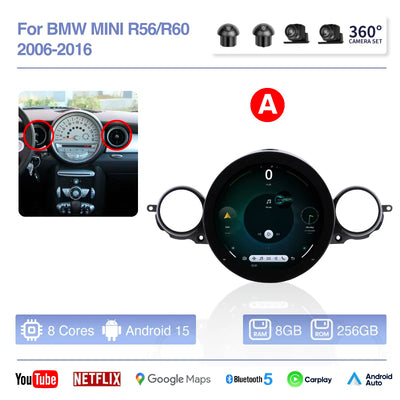 Autoradio Android CarPlay MINI Cooper R56 R60 2006-2016