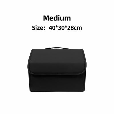 Boîte de Rangement de Coffre Voiture Cuir PU Pliable