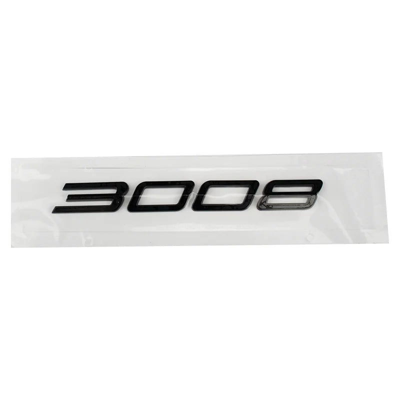 Logo Peugeot 2008, 3008, 4008 et 5008 en ABS 3D, Emblème Chiffres de Coffre 2023-2025, Noir Brillant, Gris Foncé ou Chrome