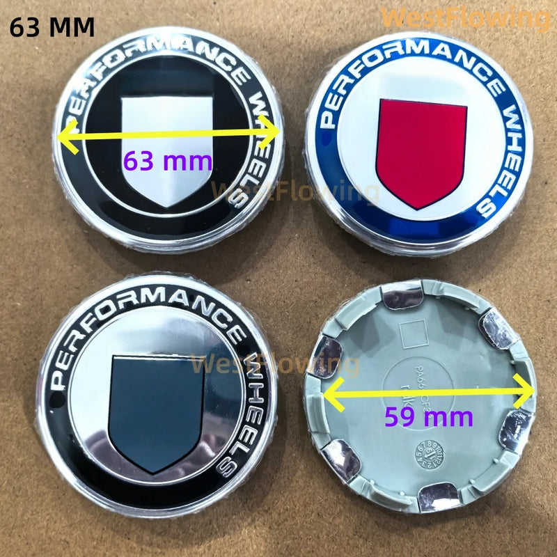 Cache-Moyeux 63 mm Performance Wheels Jantes HRE Kit 4 Pièces