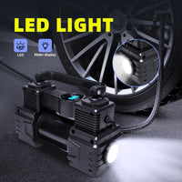 Compresseur de Pneu Voiture 12V Double Cylindre Manomètre ou Écran