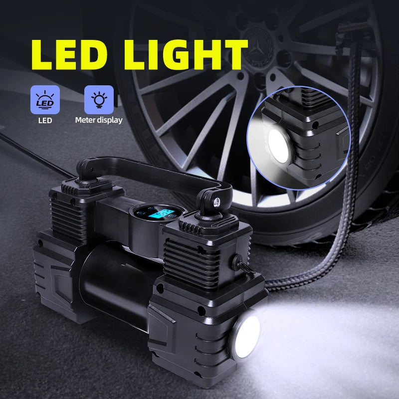Compresseur de Pneu Voiture 12V Double Cylindre Manomètre ou Écran