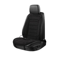 Housse de Siège Chauffante Voiture 12V Effet Laine d'Agneau