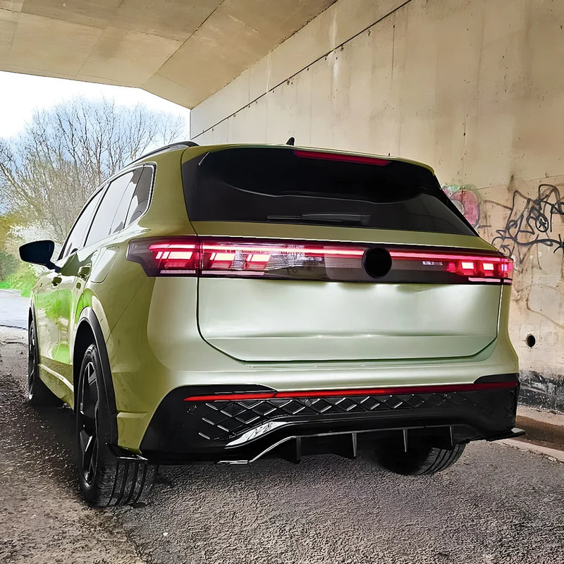 Diffuseur de Pare-Chocs Arrière Volkswagen Tiguan MK3 R-Line 2024-2025 Noir Brillant ou Aspect Carbone