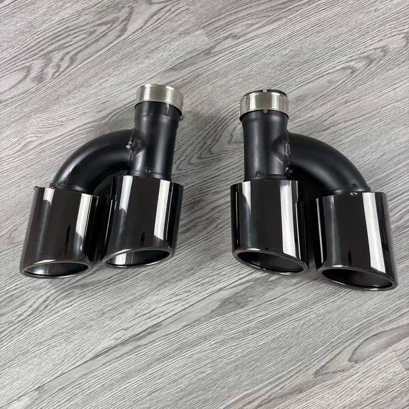 Embouts d'Échappement Audi A4 A5 B9 2017-2024 Double Sortie Noir Brillant