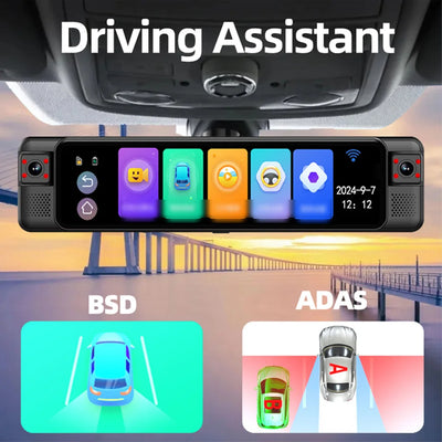 Dashcam Miroir 12 Pouces 4 Canaux 4K ADAS
