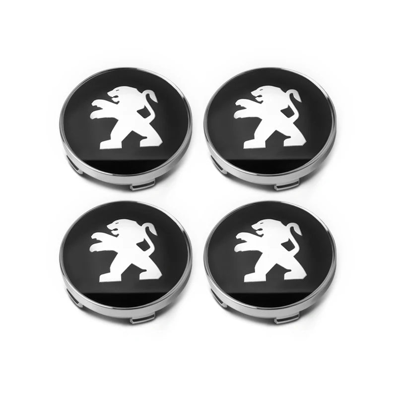 Cache-Moyeux Peugeot 60 mm Lion 2021 ou Classique Lot de 4