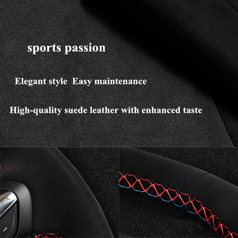 Couvre Volant Ford Mustang et Mustang GT 2015-2019, Cuir Véritable et Daim, à Coudre, 9 Styles