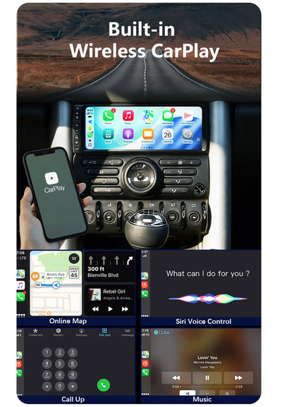 Autoradio CarPlay Sans Fil MINI Cooper S R50 R52 R53