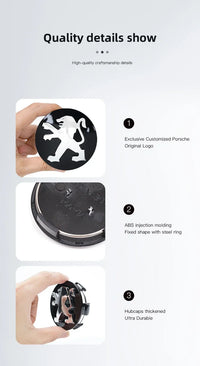 Cache-Moyeux Peugeot 60 mm, Lot de 4, Lion Noir, Argent ou Nouveau Blason, 206 à 508, 2008, 3008, 5008