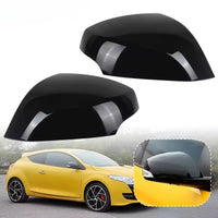 Coques de Rétroviseur de Remplacement Renault Mégane 3 MK3 2008-2015, ABS Noir Brillant, Gauche, Droite ou Paire