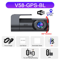 Dashcam 4K UHD Wi-Fi avec GPS, Caméra de Recul 4K en Option, Vision Nocturne et Surveillance de Stationnement 24 h