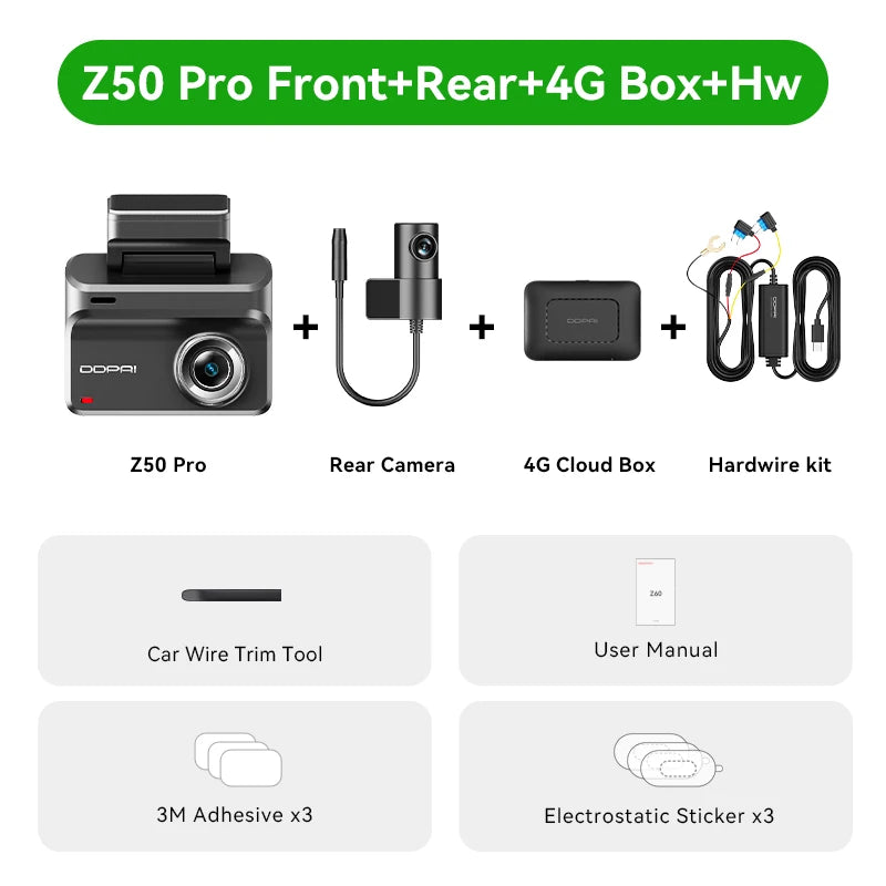 Dashcam DDPAI Z50 Pro 4K GPS ADAS 4G