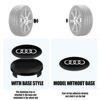Cache-Moyeux Audi A3 A4 S line 56mm 60mm 63mm 68mm — vue arrière