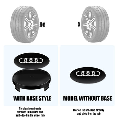 Cache-Moyeux Audi A3 A4 S line 56mm 60mm 63mm 68mm