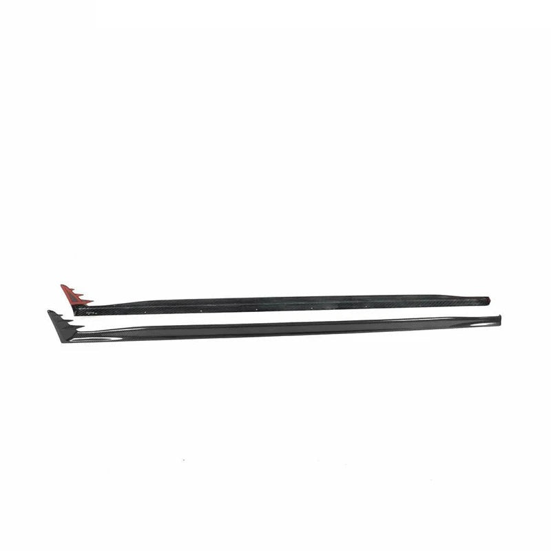 Bas de Caisse Carbone VW Golf 8 MK8, Jupes Latérales en Fibre de Carbone Sèche 2 Pièces