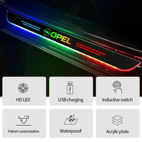 Seuil de Porte LED Acrylique Opel Astra Corsa Zafira Mokka Vectra