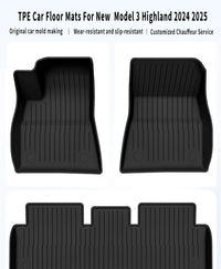 Tapis de Sol Tesla Model 3 Highland 2024-2026 TPE Ensemble 3 à 12 Pièces Simple ou Double Couche