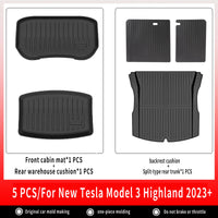 Tapis de Sol Tesla Model 3 Highland 2024-2026 TPE Ensemble 3 à 12 Pièces Simple ou Double Couche