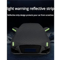 Demi-Housse de Protection Voiture Matelassée Toutes Saisons Bandes Réfléchissantes