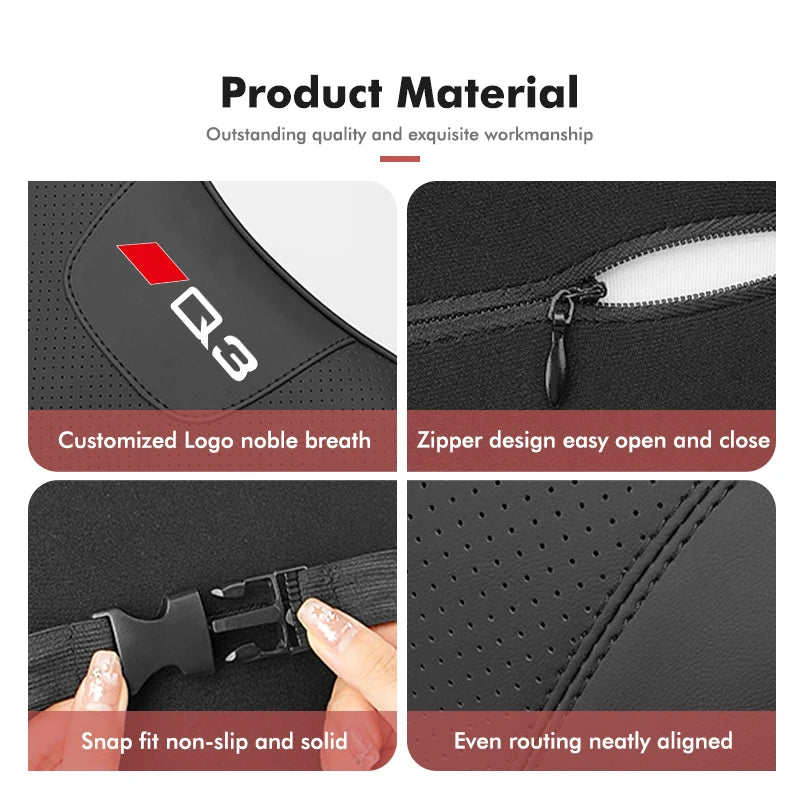 Coussin Lombaire et Appuie-Tête Voiture Audi A3 A4 Q5 TT — vue d'ensemble