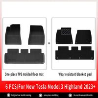 Tapis de Sol Tesla Model 3 Highland 2024-2026 TPE Ensemble 3 à 12 Pièces Simple ou Double Couche