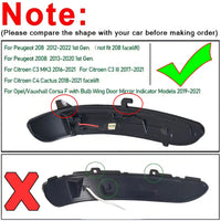 Clignotants LED de Miroir Latéral Dynamiques Séquentiels Peugeot 208 2008 Citroën C3 C4 Lot de 2