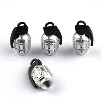Bouchons de Valve Universels Grenade Aluminium Anti-Poussière — vue en situation