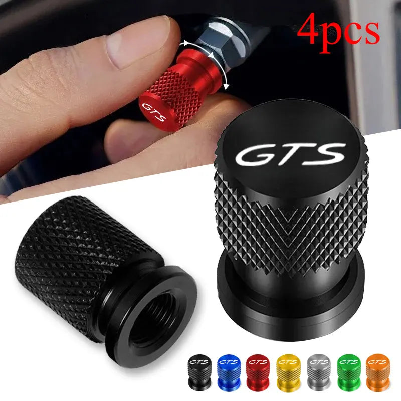 Bouchons de Valve Porsche GTS Lot de 4 en Métal Coloré pour Cayenne Cayman Panamera Macan 911 718