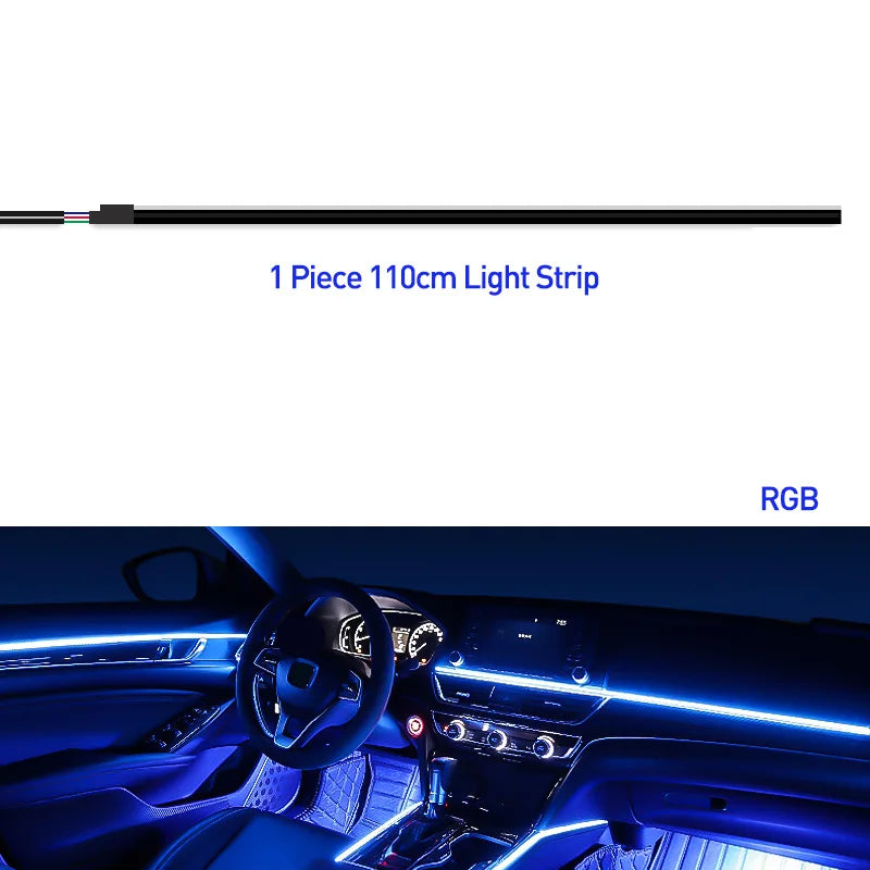 Bandes Acryliques Éclairage d'Ambiance RGB Voiture 110 cm