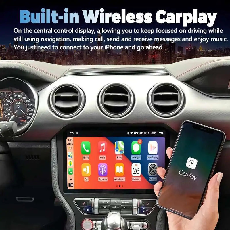 Autoradio Android Ford Mustang 2015-2021 Écran QLED Double Système CarPlay GPS DSP