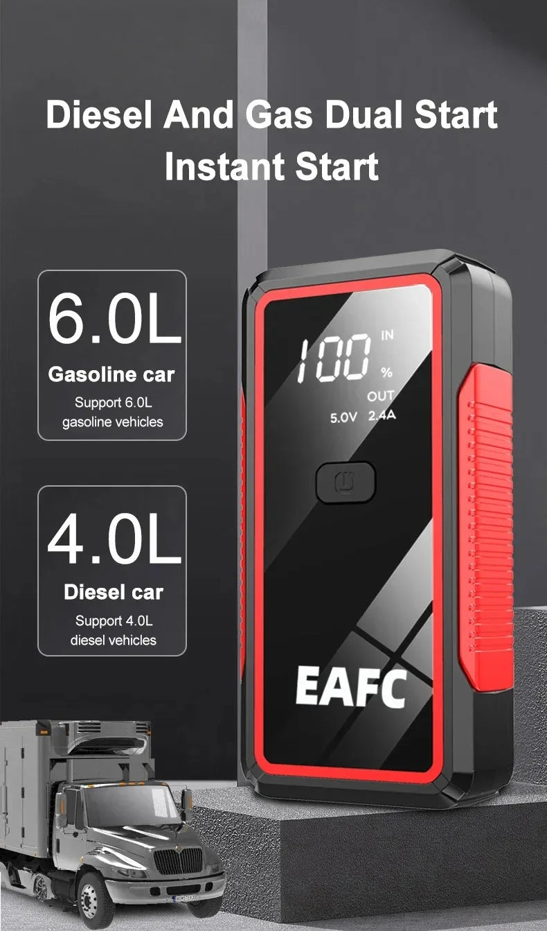 Booster de Batterie Voiture EAFC 600A 2000A Démarreur Portable 12V