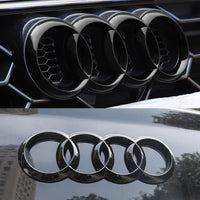 Emblème de Calandre Audi Quatre Anneaux Noir et Argent