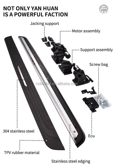 Marchepieds Électriques Range Rover Sport Velar Noir Argent