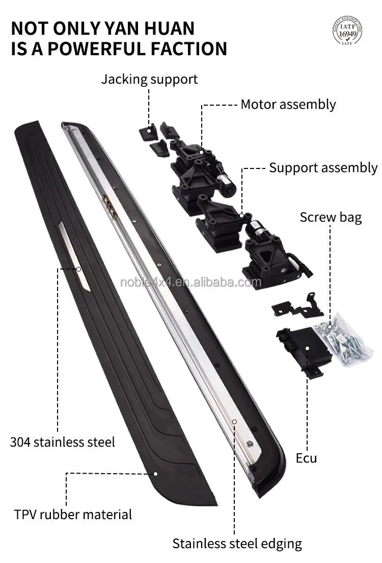 Marchepieds Électriques Range Rover Sport Velar Noir Argent