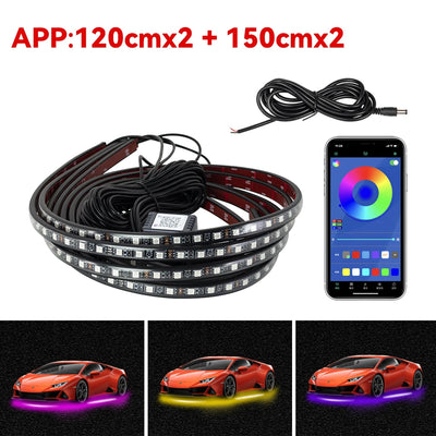Éclairage d'Ambiance LED Néon RGB Sous Châssis Voiture