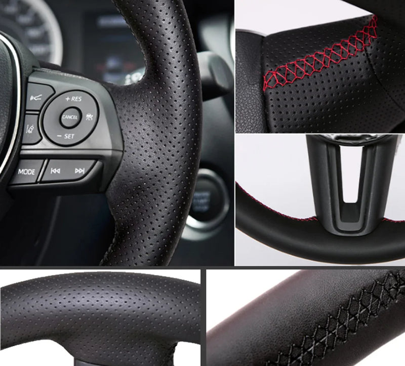 Couvre Volant Audi Q3, Q5, SQ5, Q7, SQ7, Q8 et SQ8, Cuir Véritable sur Mesure à Coudre, 11 Couleurs de Fil