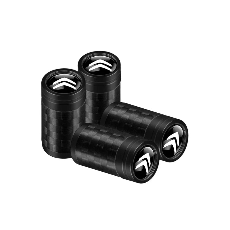 Bouchons de valve Citroën fibre de carbone noir