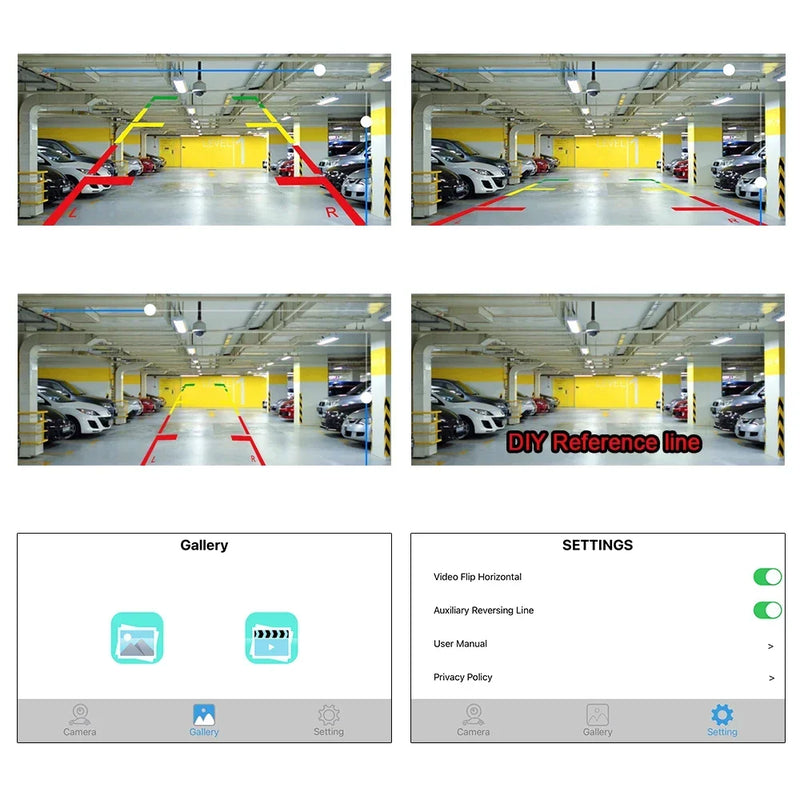 Caméra de Recul WiFi pour Plaque d'Immatriculation Européenne Carsanbo HD 720P 120° avec Vision Nocturne IR, Étanche, pour iOS et Android