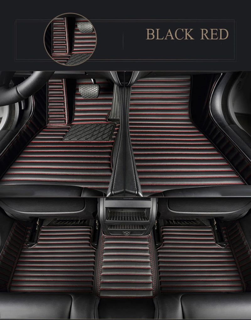 Tapis de Sol Cuir PU Rayé 5D Sur Mesure Volvo XC40 V60 V90 2016-2023 5 Places ou 1 Pièce